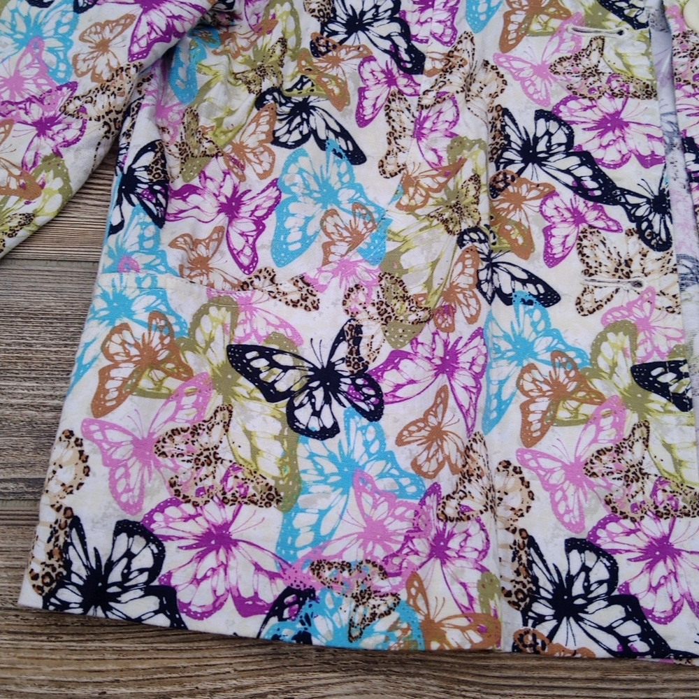 Butterfly Patterned Button Down Front Blazer Jack… - image 5